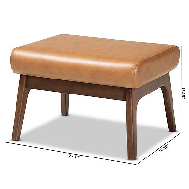 Baxton Studio Bianca Upholstered Faux Leather Footstool