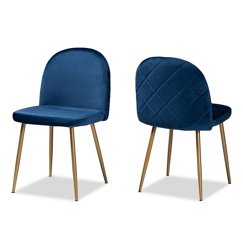 Baxton Studio Fantine Dining Chair 2-piece Set, Blue
