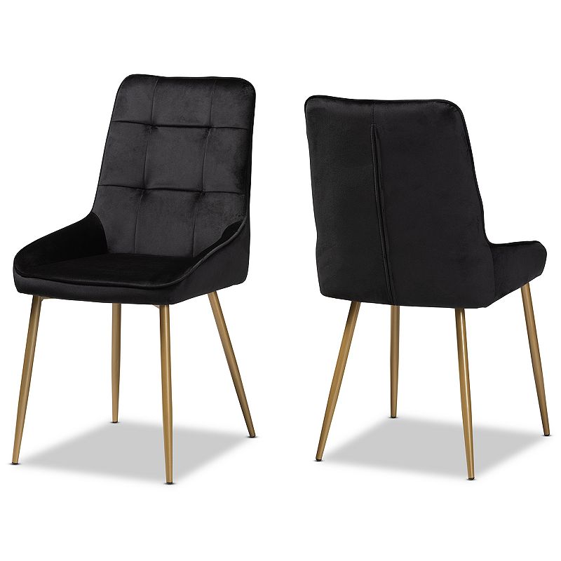 Baxton Studio Gavino Dining Chair 2-piece Set, Black