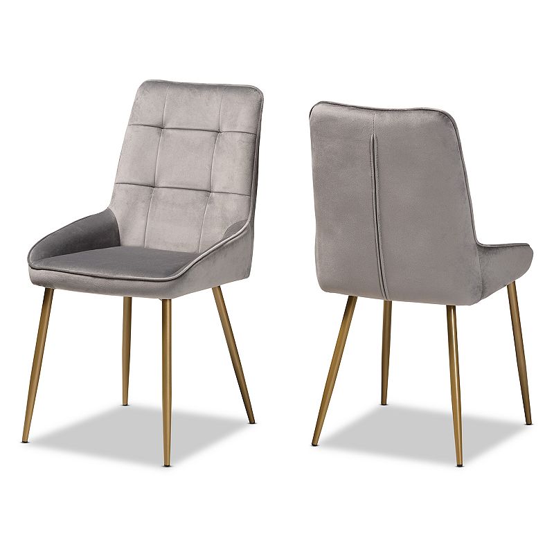 Baxton Studio Gavino Dining Chair 2-piece Set, Grey
