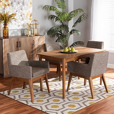 Baxton Studio Dorina Dining Table & Chair 5-piece Set