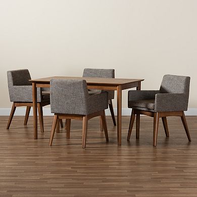 Baxton Studio Dorina Dining Table & Chair 5-piece Set