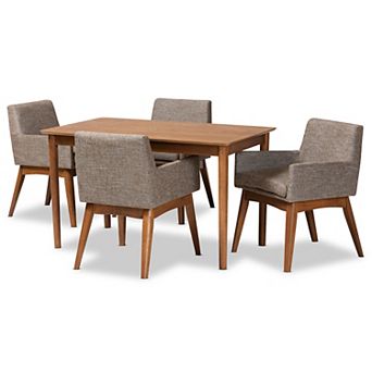 Baxton Studio Dorina Dining Table & Chair 5 pc Set