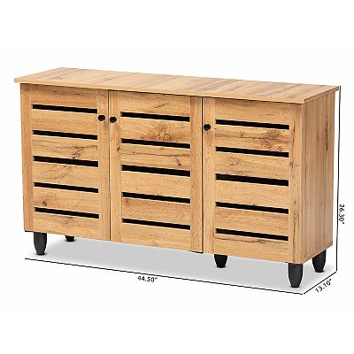 Baxton Studio Gisela 3-Door Shoe Storage Cabinet