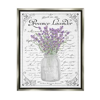Stupell Home Decor Lavender Sprigs Bouquet Floating Frame Wall Art