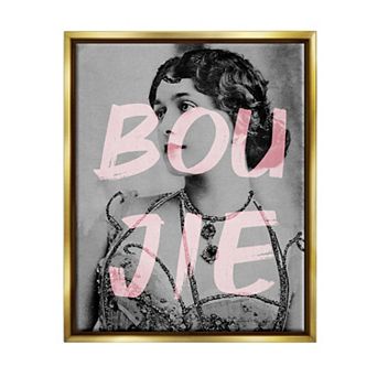 Stupell Home Decor Boujie Vintage Woman Floating Frame Wall Art