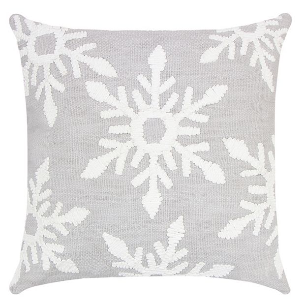 Gray 2025 snowflake pillow