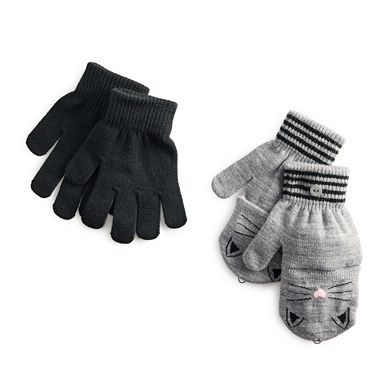 Girls Elli by Capelli 2-Pack Flip-Top & Standard Glove Set