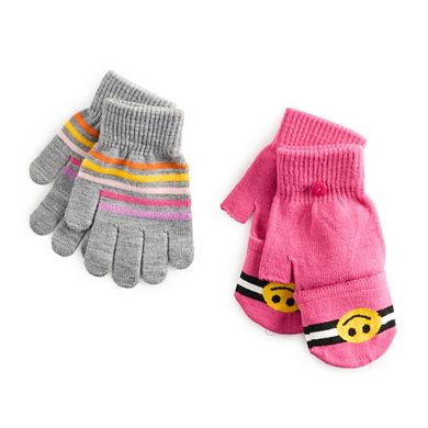 Girls Elli by Capelli 2-Pack Flip-Top & Standard Glove Set