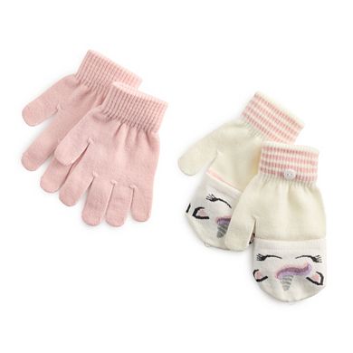 Girls Elli by Capelli 2-Pack Flip-Top & Standard Glove Set
