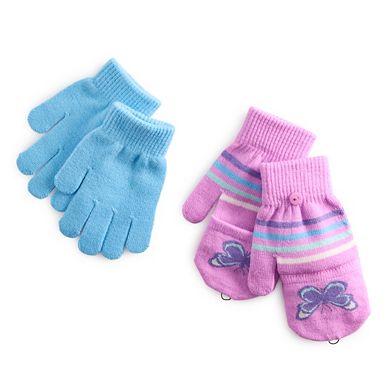 Girls Elli by Capelli 2-Pack Flip-Top & Standard Glove Set