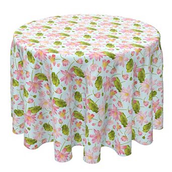 Round Tablecloth, 100% Cotton, 60 Round", Floral Decorations