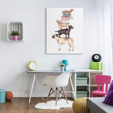 Stupell Home Decor Mixed Stacked Dog Breeds Canvas Wall Art