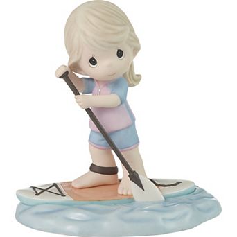 Precious Moments Perfectly Balanced Paddleboard Blonde Bisque Porcelain Figurine