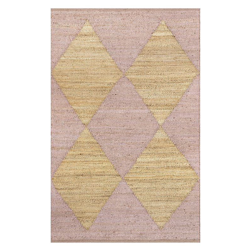 nuLOOM Pandora Diamond Jute Area Rug, Pink, 8X10 Ft