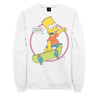 Men's The Simpsons Bart Simpson Eat My Shorts Graphic Fleece Pullover