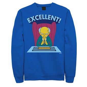 Men's The Simpsons Mr. Burns Excellent Graphic Fleece Pullover