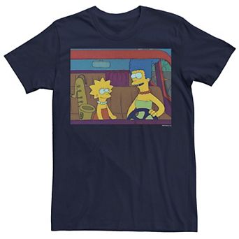 Men's The Simpsons Marge And Lisa Driving Scene Graphic Tee