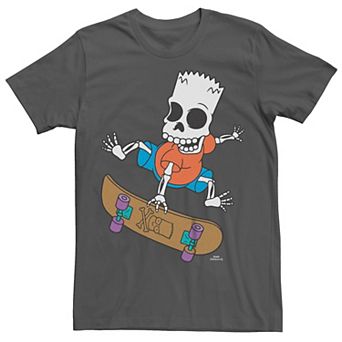 Men's The Simpsons Skeleton Bart Skating Graphic Tee