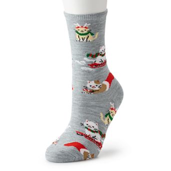 Women's SHINE Winter Cat Crew Socks
