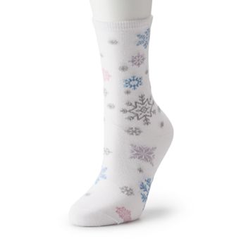 Women's SHINE Falling Snowflakes Crew Socks