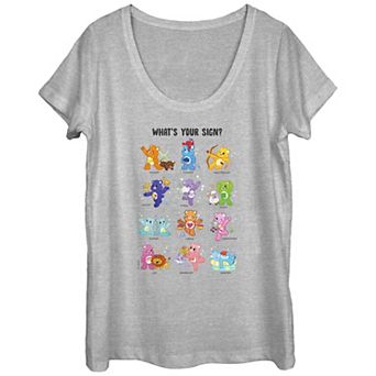 Juniors' Care Bears What's Your Sign Scoop Neck Tee