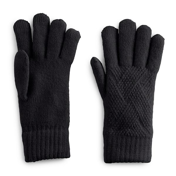 Women's Sonoma Goods For Life® Lined Brush Gloves - Pitch Black