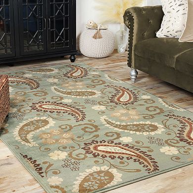 Superior Modern Vintage Floral Power-Loomed Indoor Area Rug