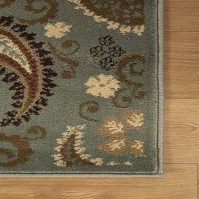 Superior Modern Vintage Floral Power-Loomed Indoor Area Rug