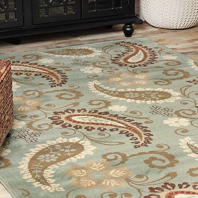 Superior Modern Vintage Floral Power-Loomed Indoor Area Rug