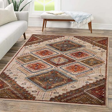 Superior Bohemian Rustic Geometric Indoor Area Rug