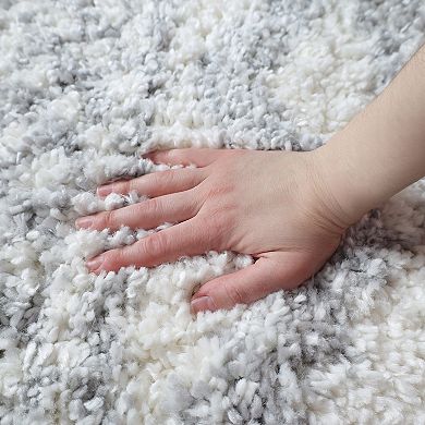 SUPERIOR Rhea Geometric Boho Plush Shag Indoor Area Rug