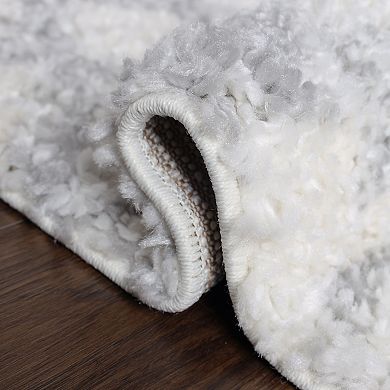 SUPERIOR Rhea Geometric Boho Plush Shag Indoor Area Rug