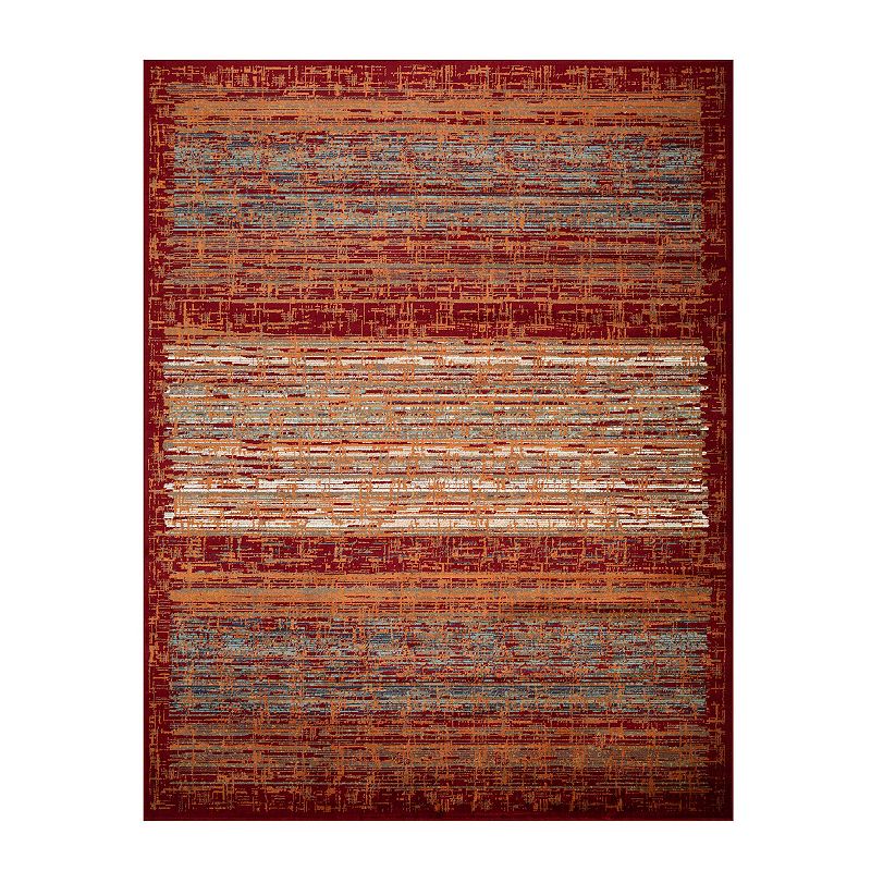 SUPERIOR Artistic Vintage Indoor Rug, Red, 5X8 Ft