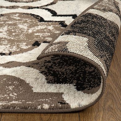 Superior Viking Contemporary Geometric Trellis Non-Slip Indoor Area Rug