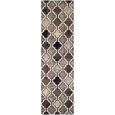 Superior Viking Contemporary Geometric Trellis Non-Slip Indoor Area Rug