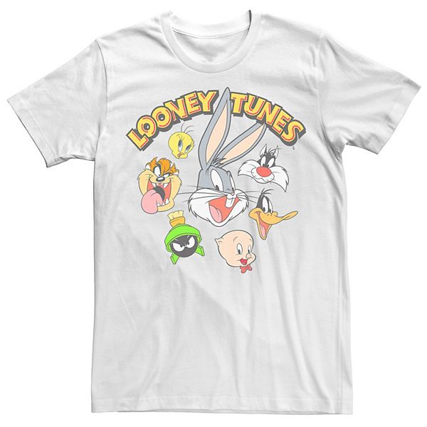 Big & Tall Looney Tunes Characters Heads Graphic Tee