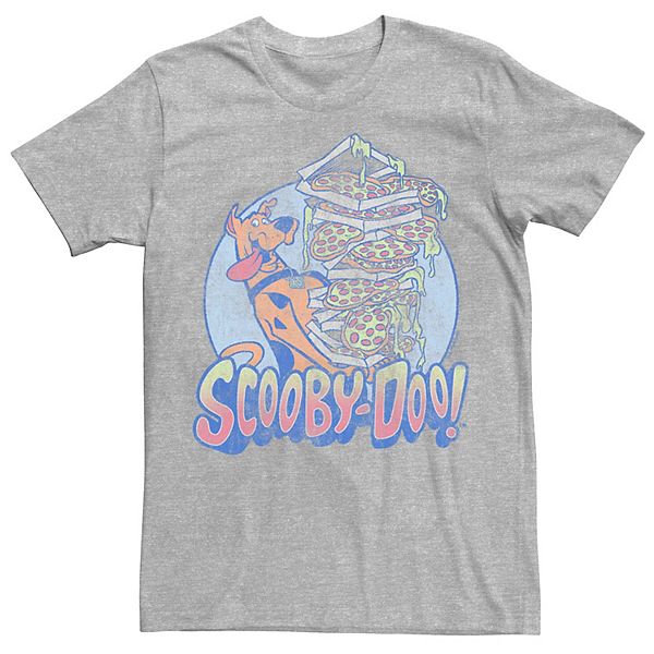 Big & Tall Scooby-Doo Happy Pizza Stack Vintage Graphic Tee