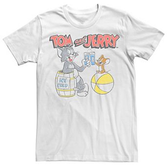 Big & Tall Tom And Jerry Happy For Cold Drinks Graphic Tee