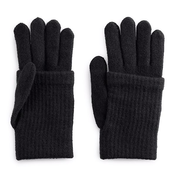 Women's Sonoma Goods For Life® Knit Overlay Magic Glove - Pitch Black