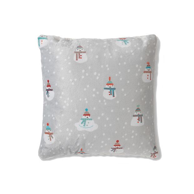 Cuddl Duds Gray Snowman Throw Pillow