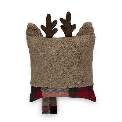 Cuddl Duds Beige Reindeer Decorative Pillow