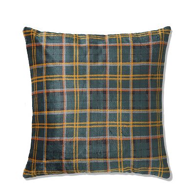 Cuddl Duds Green Plaid Decorative Pillow