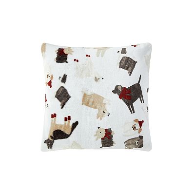 Cuddl Duds® Ivory Dogs Plush Decorative Pillow
