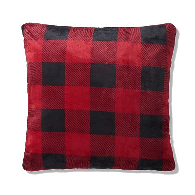 Cuddl Duds Red Buffalo Check Square Throw Pillow