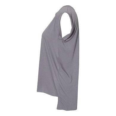 BELLA + CANVAS Womens Flowy Rolled Cuffs Muscle Tee