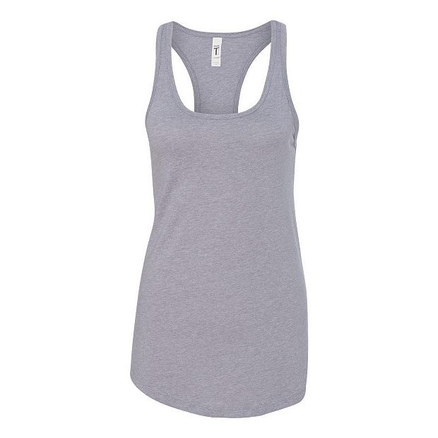 Next Level Women's Lightweight Racerback Tank – Heather Grey, X-Large | 60/40 Combed Ringspun Cotton/Polyester