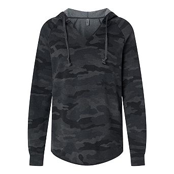 Independent Trading Co. Womens Lightweight California Wave Wash Hooded Sweatshirt