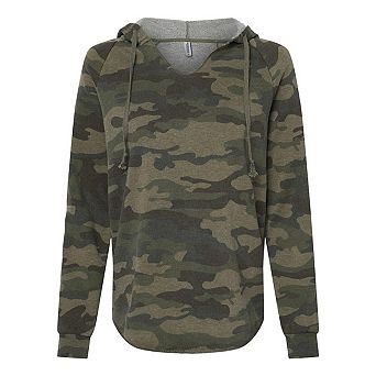 Independent Trading Co. Womens Lightweight California Wave Wash Hooded Sweatshirt