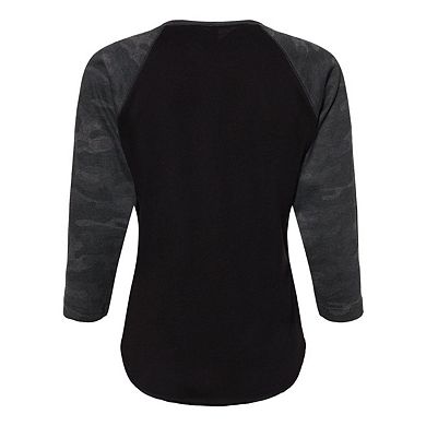 LAT Women's Baseball Fine Jersey Three-Quarter Sleeve Tee